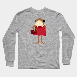 Fashionable frog in a red dress Long Sleeve T-Shirt